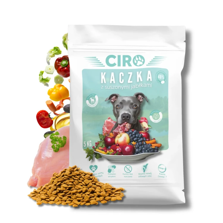 karma dla psa  kaczka dla psa karma z kaczką  suszone jabłka karma kaczka i jabłko naturalna karma dla psa bez zbóż grain free bez sztucznych dodatków zdrowa karma dla psa dla dorosłego psa dla psa wrażliwego dla psa z alergią lekkostrawna karma