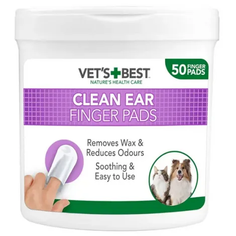 Czyszczące chusteczki Clean Ear Finger Pads - naparstki wspierające higienę uszu psa - usuwają woskowinę i zmniejszają nieprzyjemny zapach z uszu